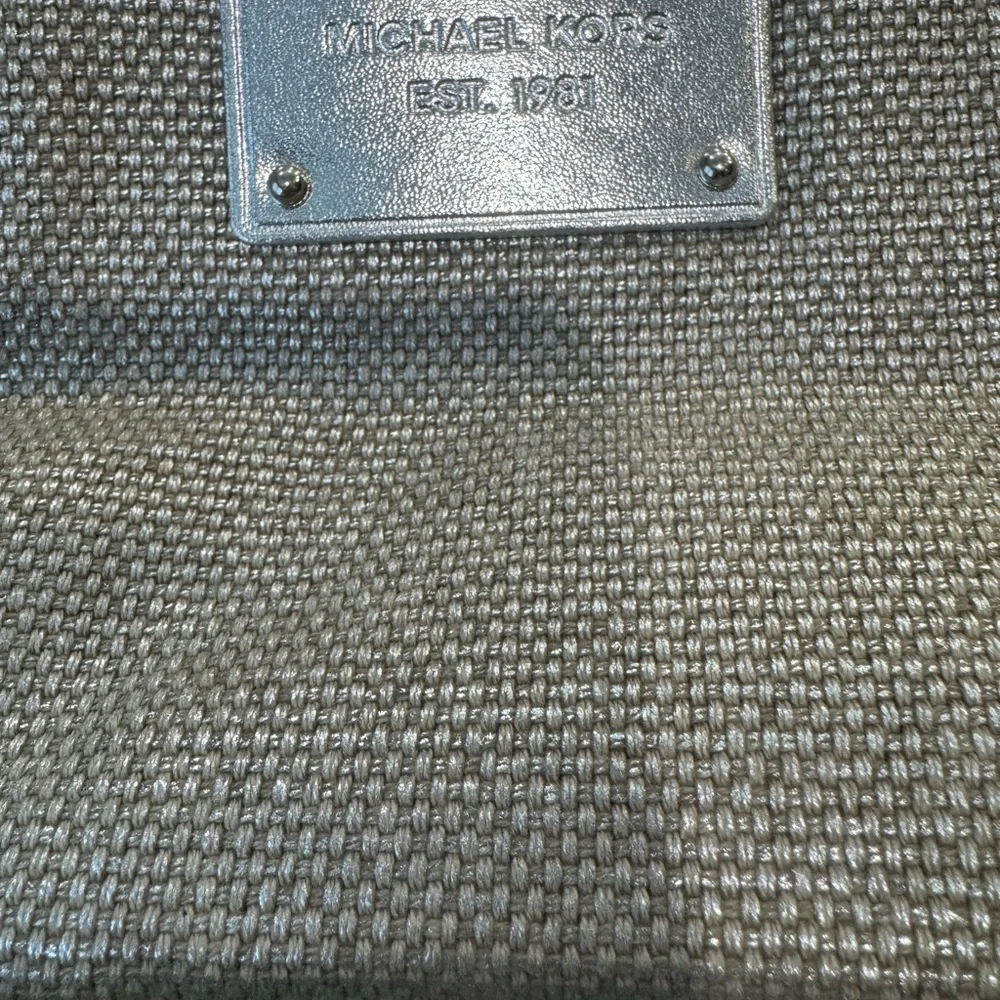 Michael Kors Large Silver Metallic Cotton Tote - Picture 8 of 8